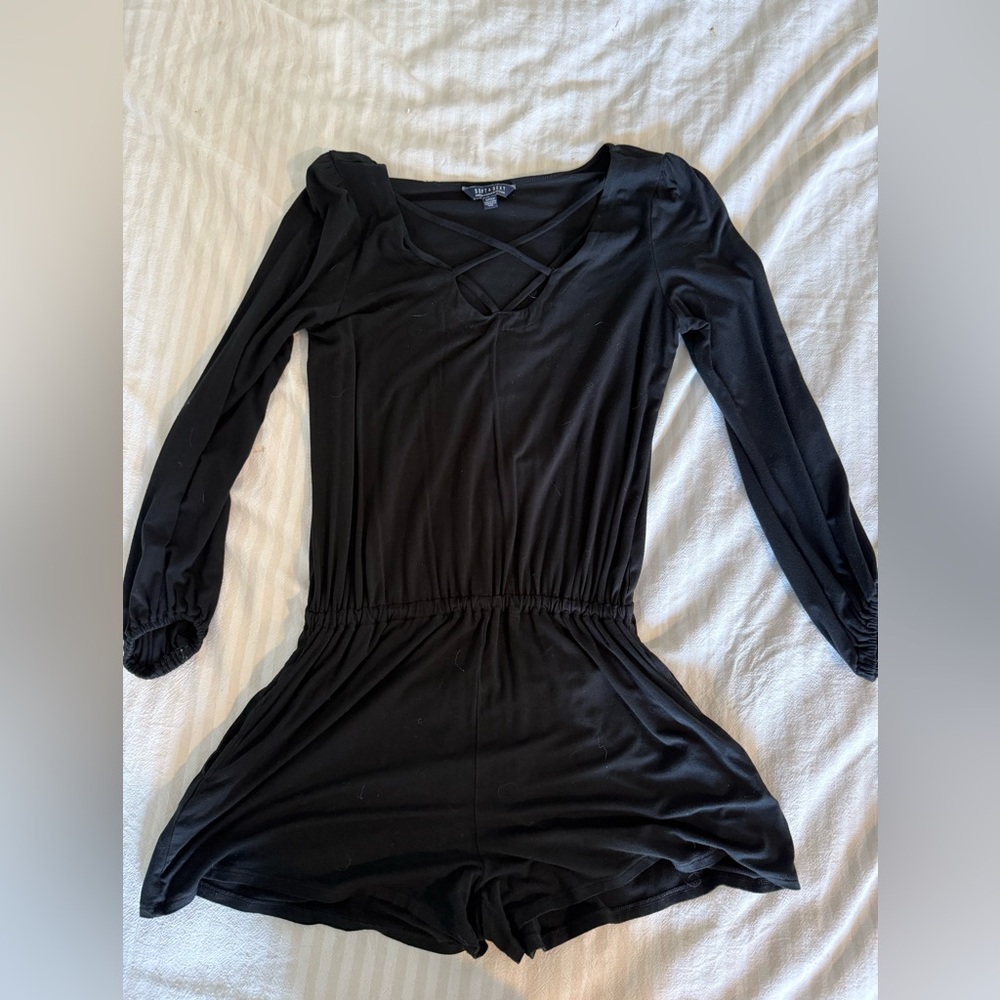 Black Long Sleeve Romper